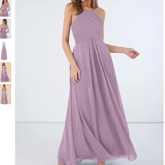 Azazie Wisteria Halter Wedding Dress - Picture 1 of 9